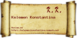 Kelemen Konstantina névjegykártya